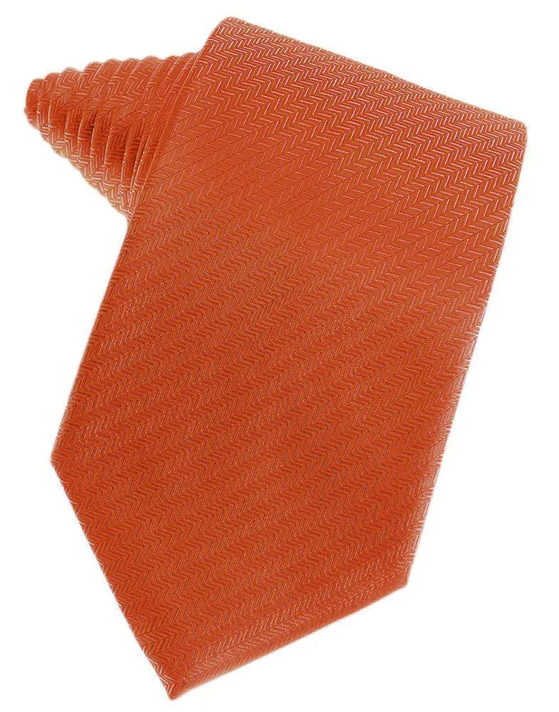 Peach Herringbone Necktie