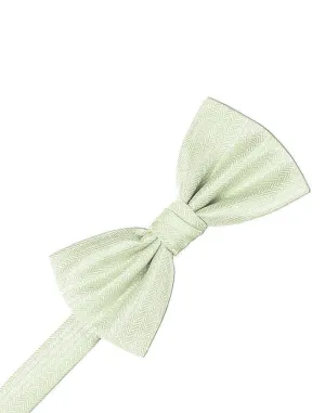 Pistachio Herringbone Bow Tie