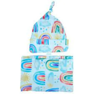 Rainbow Swaddle with Hat