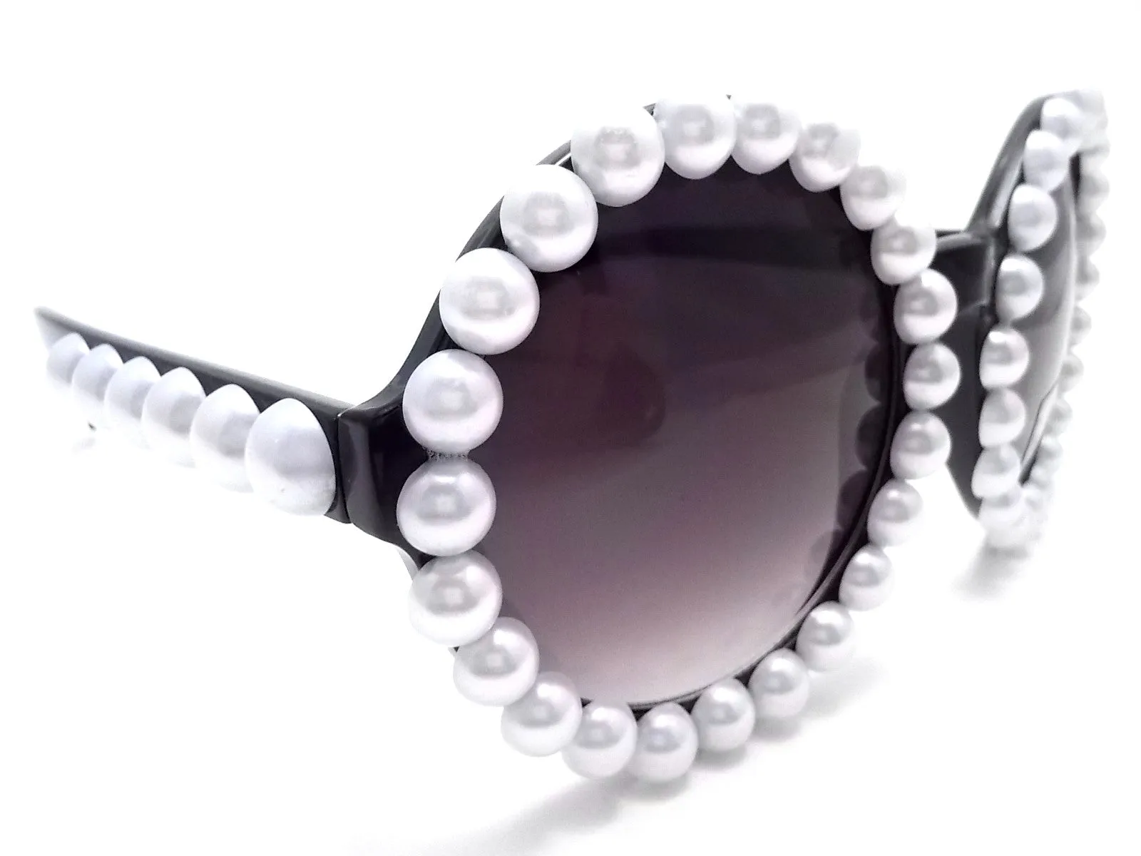 Retro Round Pearl Sunglasses