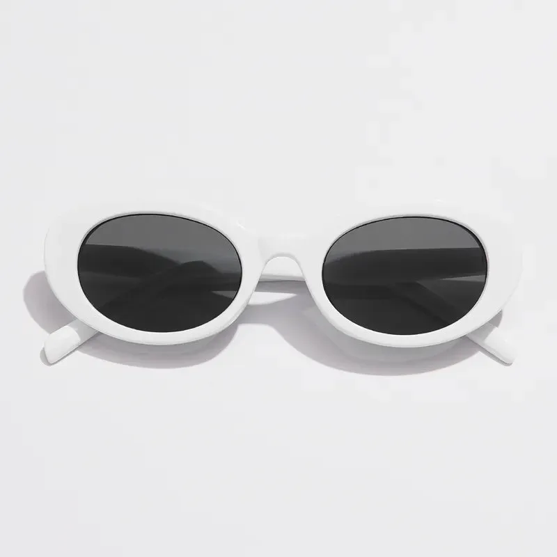 Retro Vintage Oval Sunglasses Women Men Brand Designer Sun Glasses Female Fishing Black Frame Lens Eyewear Driving UV400