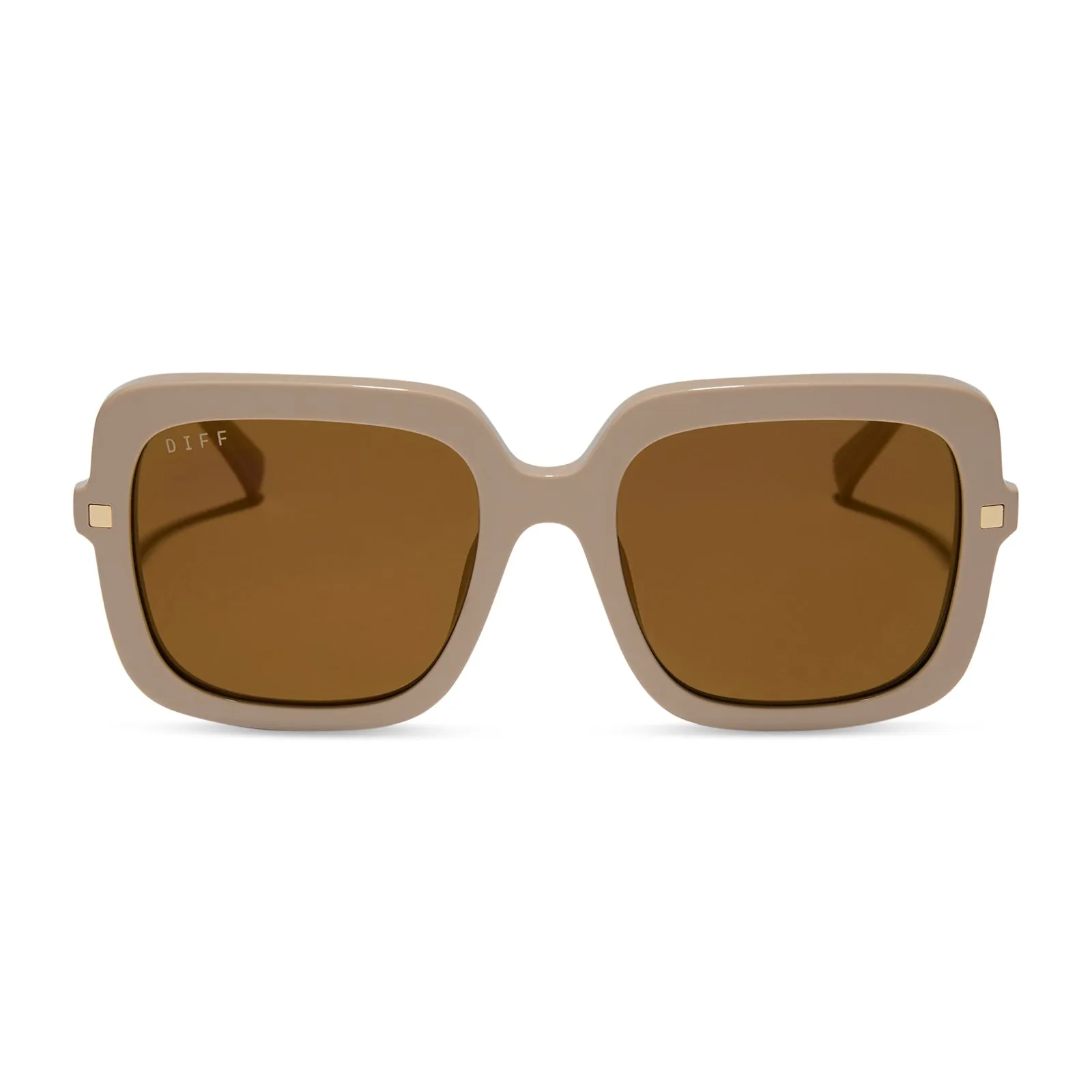 SANDRA - ALMOND   BROWN GOLD FLASH SUNGLASSES