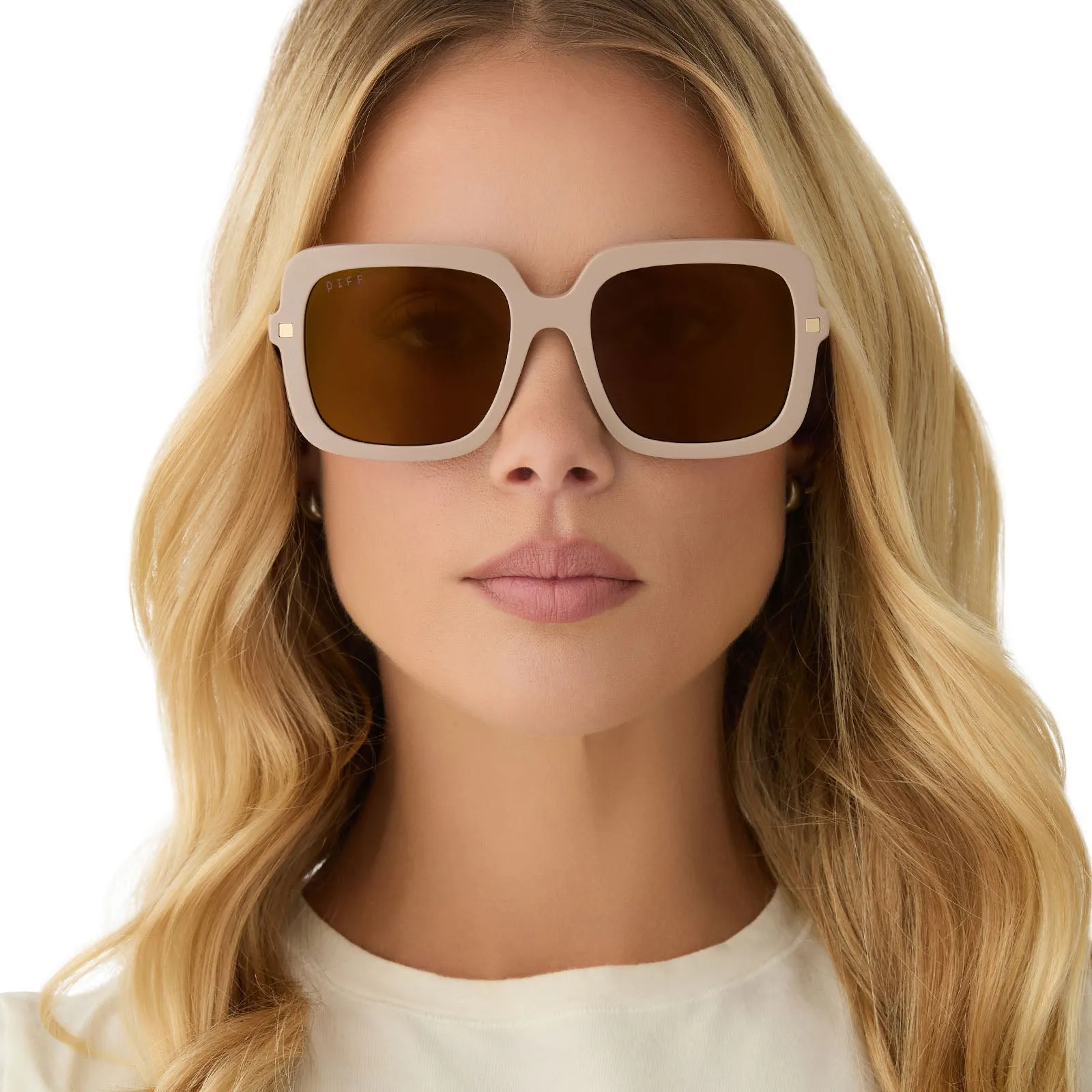 SANDRA - ALMOND   BROWN GOLD FLASH SUNGLASSES