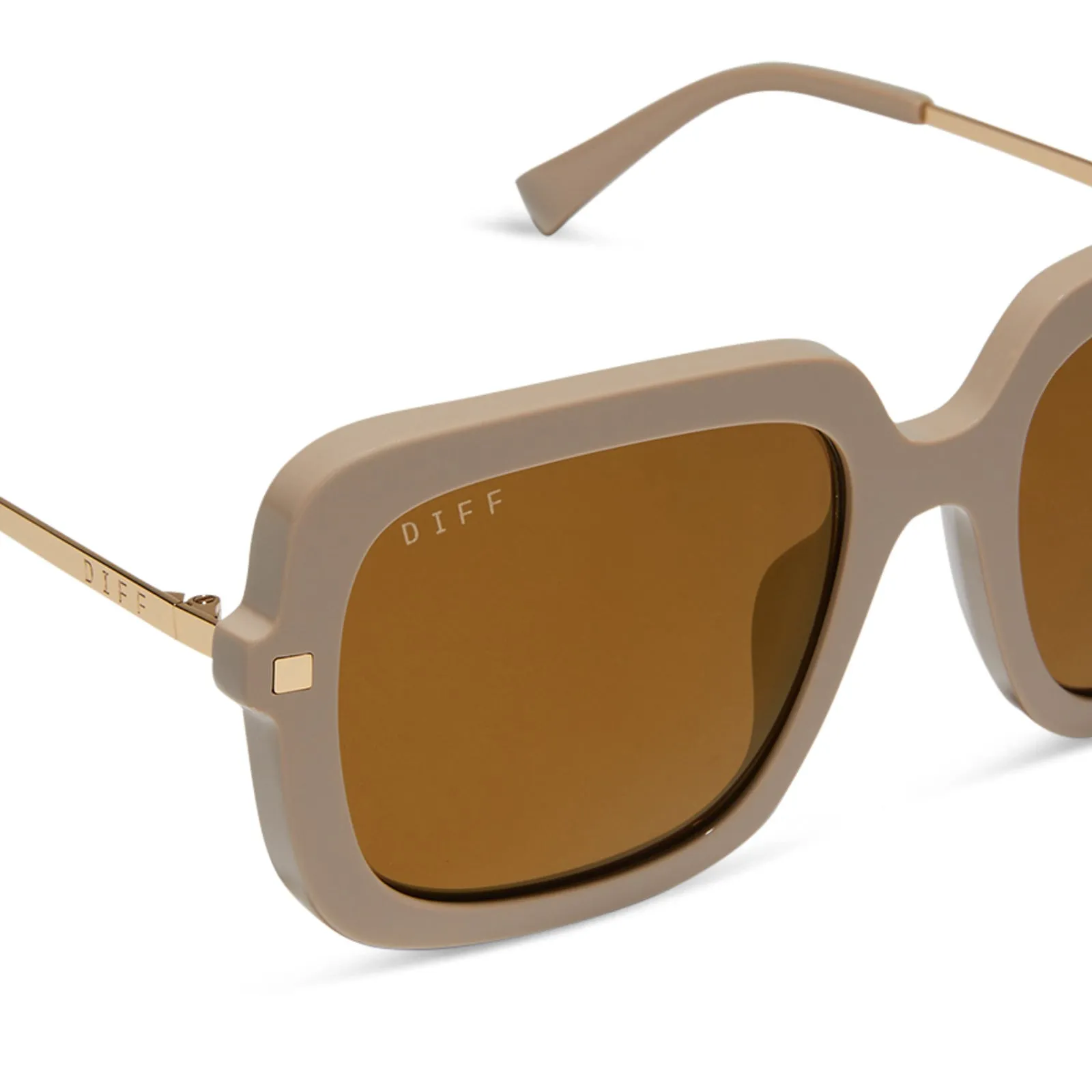 SANDRA - ALMOND   BROWN GOLD FLASH SUNGLASSES