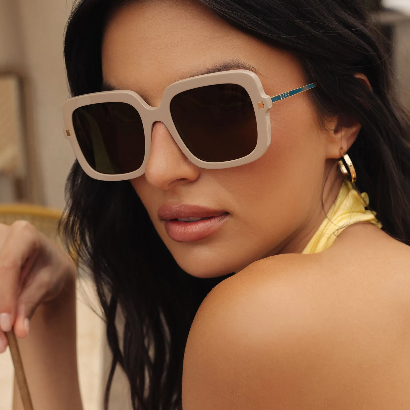 SANDRA - ALMOND   BROWN GOLD FLASH SUNGLASSES