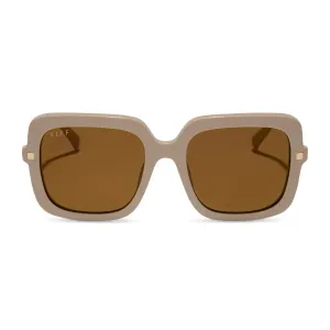 SANDRA - ALMOND   BROWN GOLD FLASH SUNGLASSES