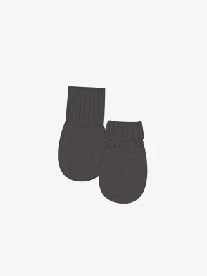 Soft Wool Baby Mittens: Dark Grey