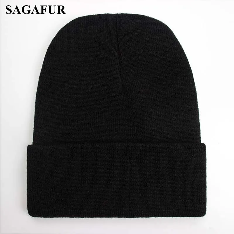 Solid Unisex Beanie Autumn Winter Wool Blends Soft Warm Knitted Cap Men Women SkullCap Hats Gorro Ski Caps 24 Colors Beanies