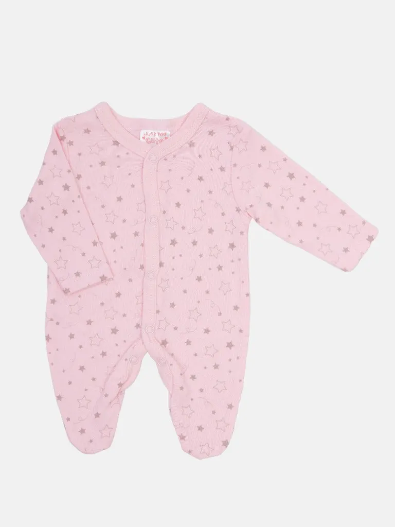 Tiny Baby Girl Striped 4 piece set - Baby Pink