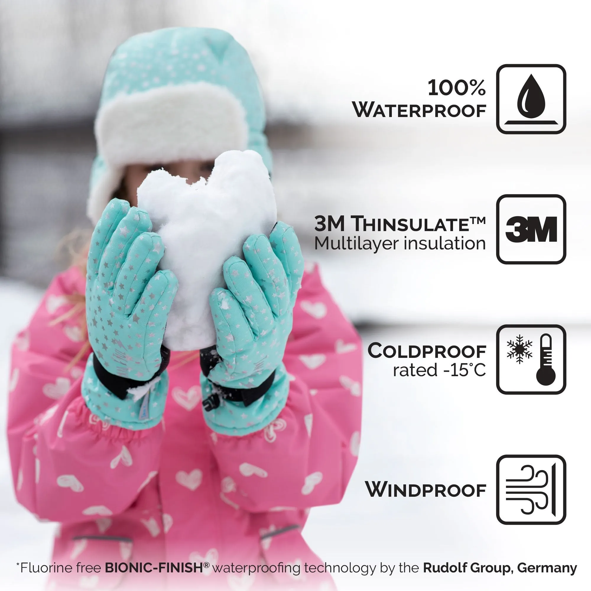 Toasty-Dry Waterproof Snow Glove: Winter Sun