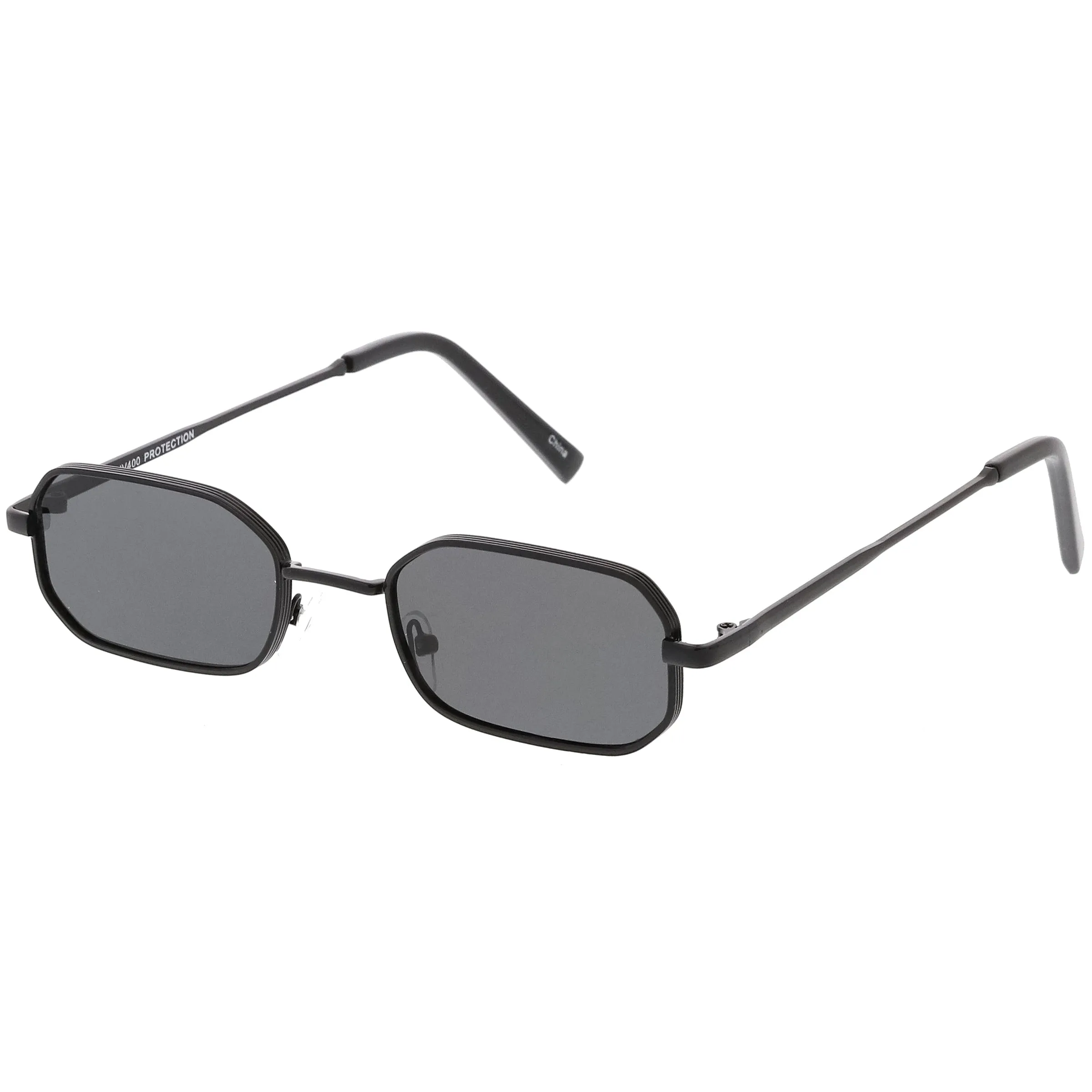 Trending Dapper Small Retro Geometric Slim Metal Sunglasses C596