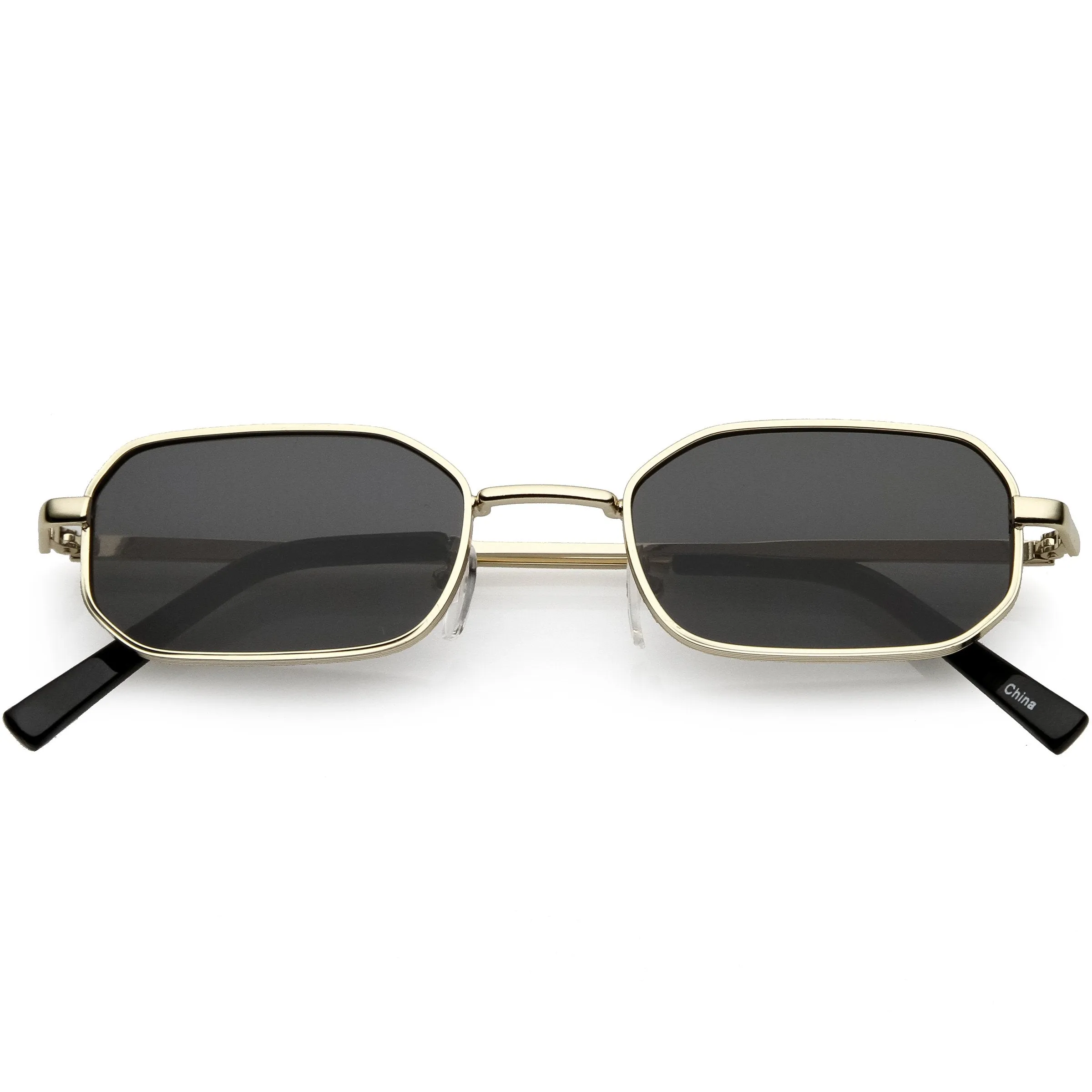 Trending Dapper Small Retro Geometric Slim Metal Sunglasses C596