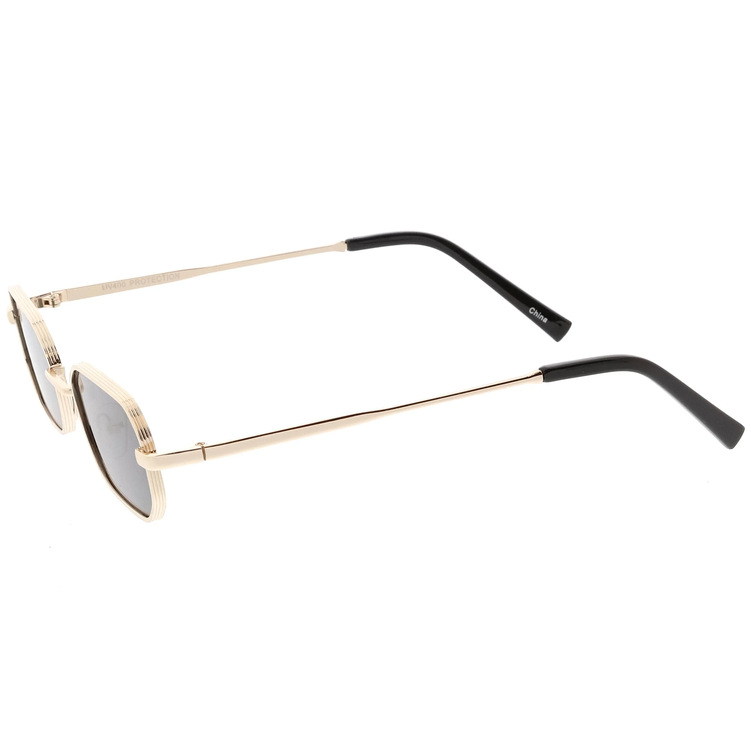 Trending Dapper Small Retro Geometric Slim Metal Sunglasses C596