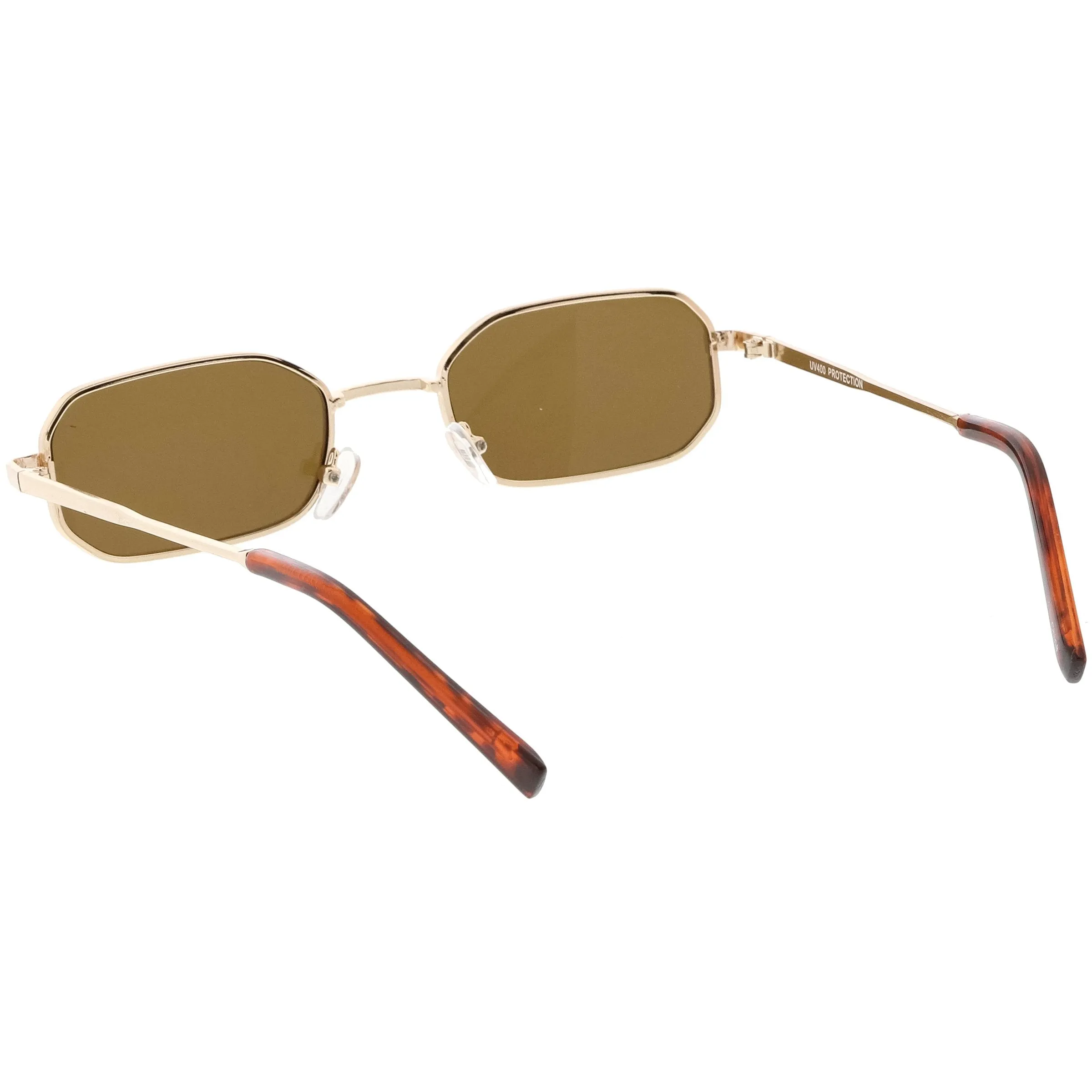 Trending Dapper Small Retro Geometric Slim Metal Sunglasses C596