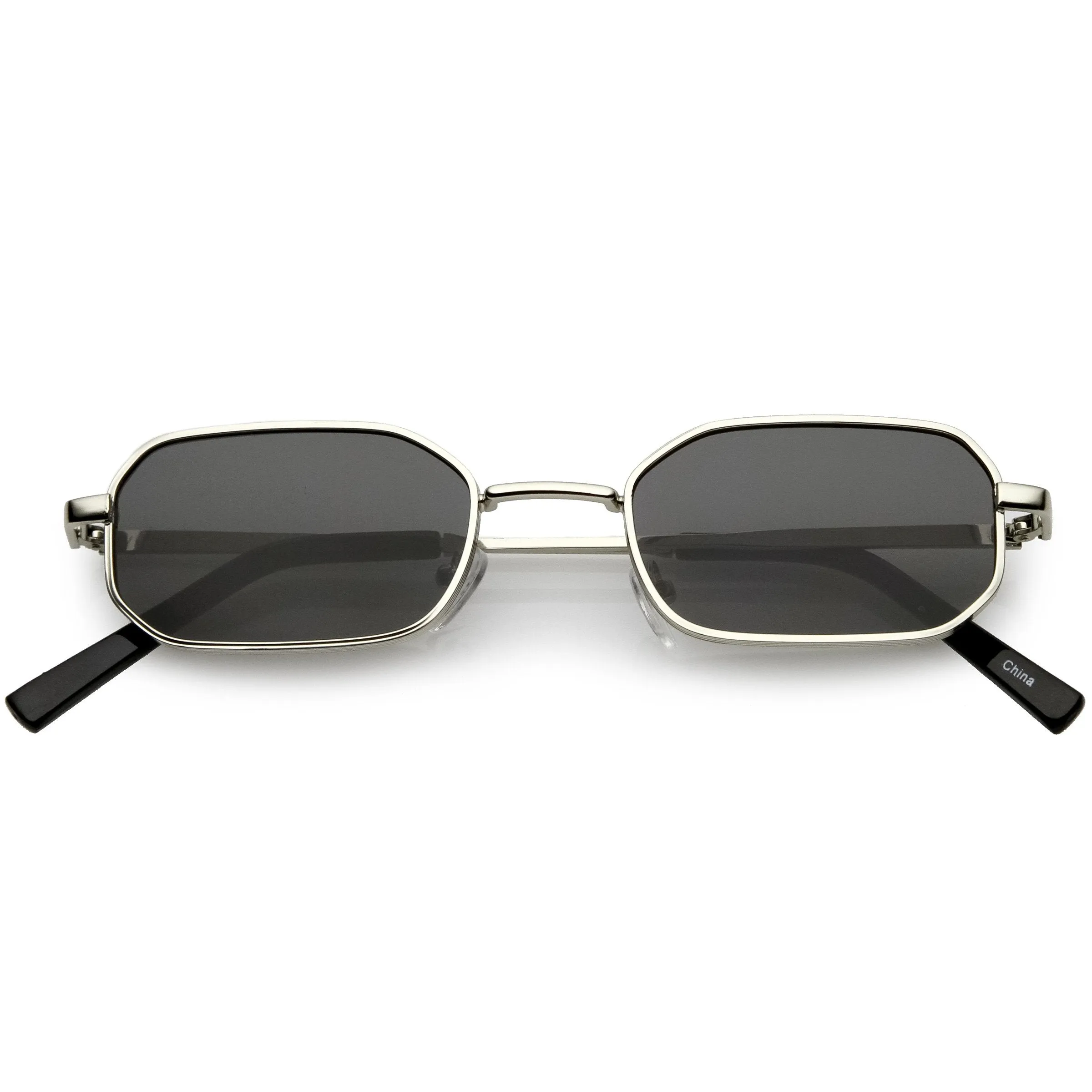 Trending Dapper Small Retro Geometric Slim Metal Sunglasses C596