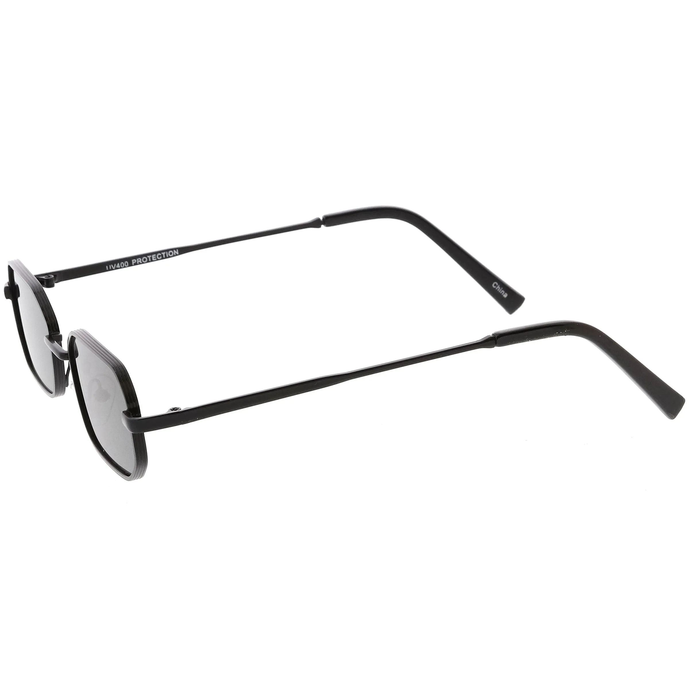 Trending Dapper Small Retro Geometric Slim Metal Sunglasses C596