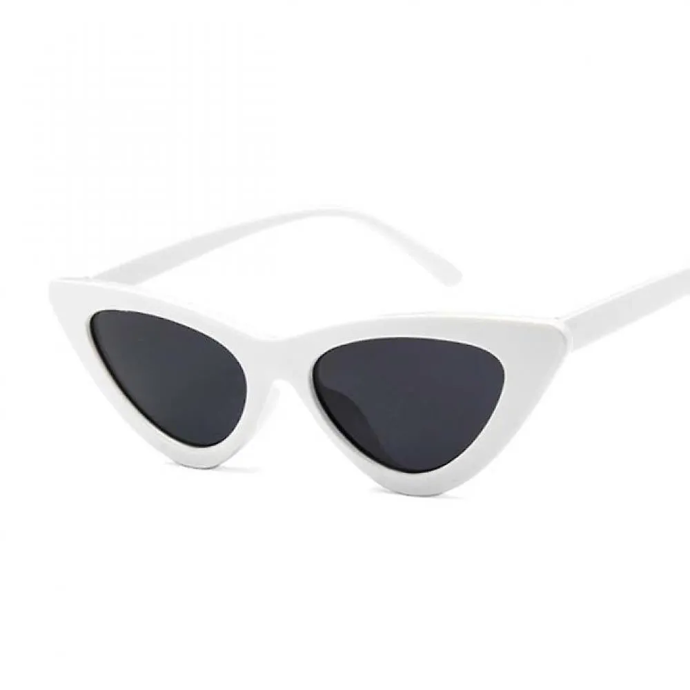 White and Black Women Sexy Retro Small Cat Eye Sunglasses Colorful