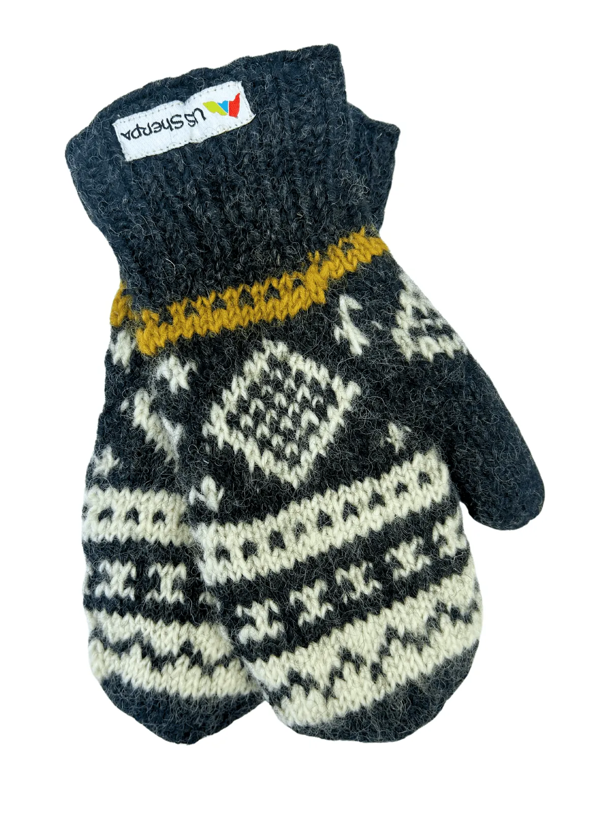 Yeti Mitten | charcoal grey/mustard