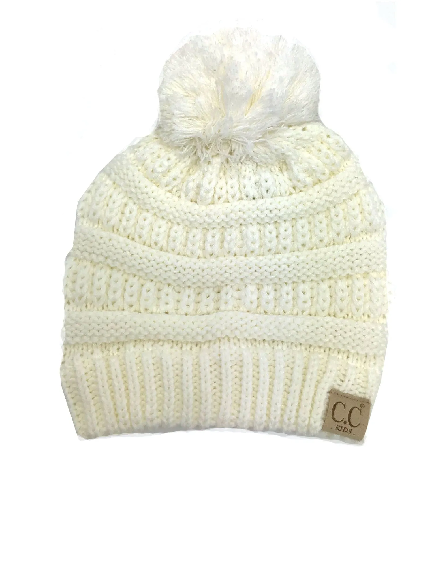 YJ-847 POM Ivory Kid Beanie