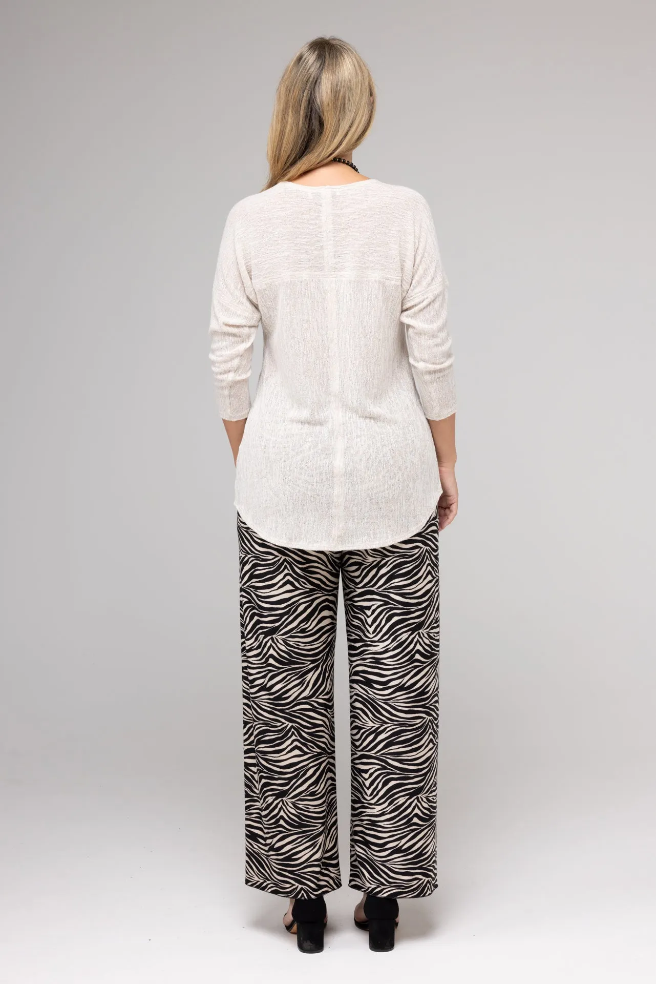 Zebra Wide Leg Jersey Palazzo Pants